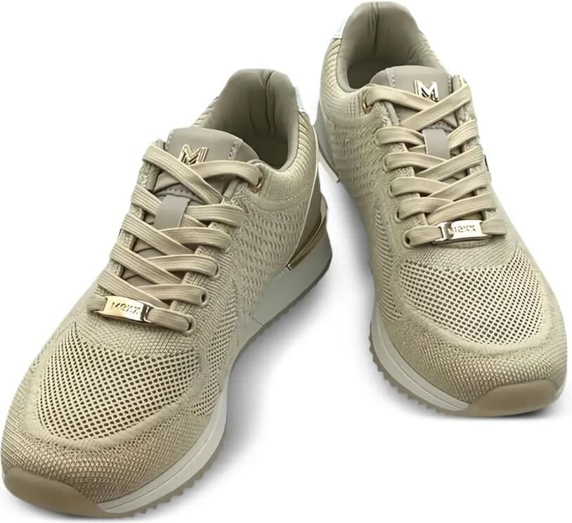 MEXX Gebreide sneakers met logoplakkaat Beige - Foto 2