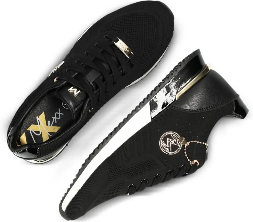 MEXX Gebreide sneakers met logoplakkaat Zwart - Foto 2