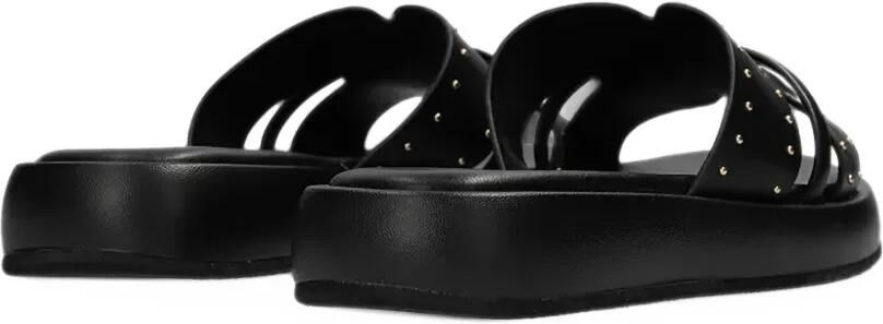 MEXX Lotus II Pacha studded crossover-strap slides Zwart - Foto 4