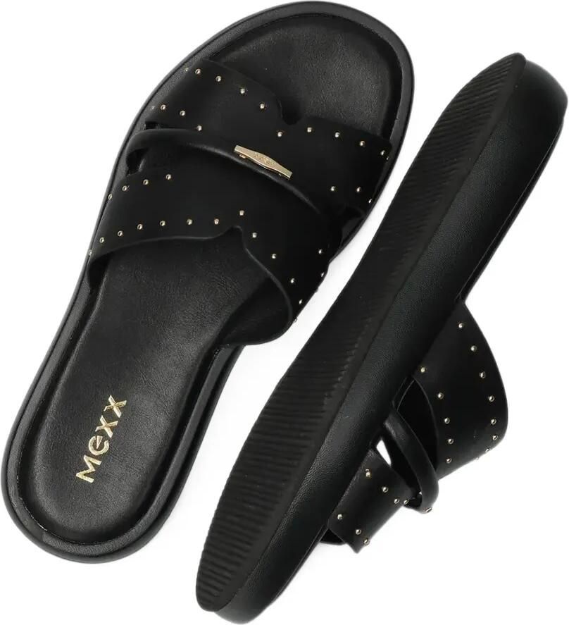 MEXX Lotus II Pacha studded crossover-strap slides Zwart - Foto 2