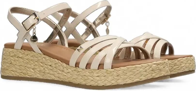 MEXX Sandalen met geweven plateauzool en gesp Beige - Foto 3