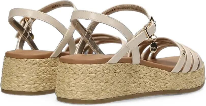 MEXX Sandalen met geweven plateauzool en gesp Beige - Foto 2