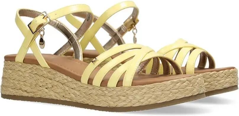 MEXX Sandalen met geweven plateauzool Geel - Foto 2