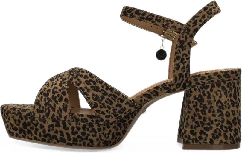 MEXX Sandalen met luipaardprint en plateauzool Bruin - Foto 3