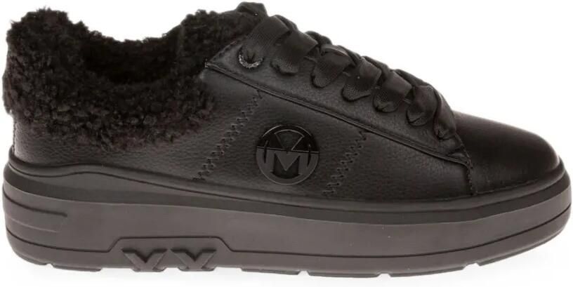 MEXX Sneakers met afwerking van imitatie-lammy Zwart