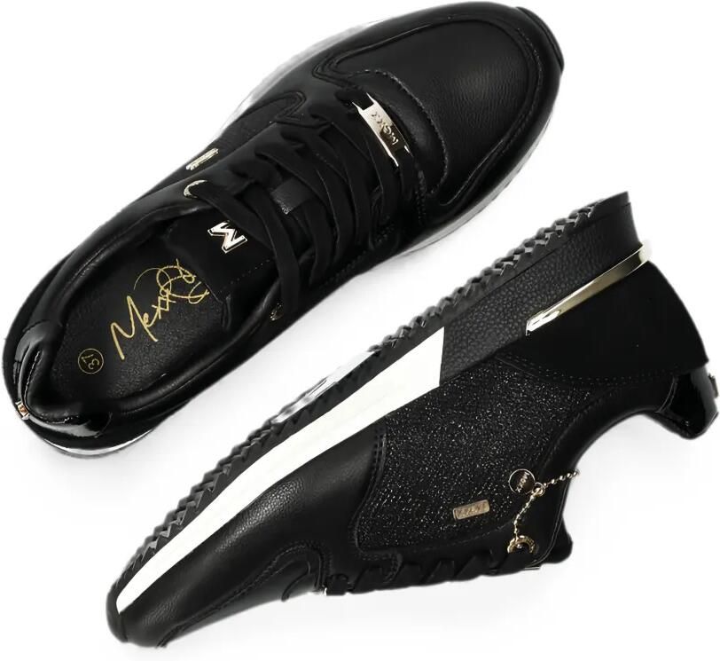 MEXX Sneakers met glitters en bedeldetail Zwart - Foto 2