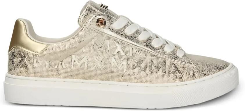 MEXX Sneakers met metallic-effect en logo-patroon Geel