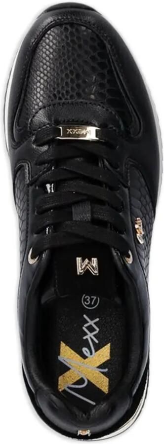 MEXX Sneakers met reptiel-effect en vlakken Zwart - Foto 4