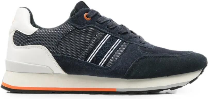 MEXX Sneakers met suède vlakken en mesh detail Blauw