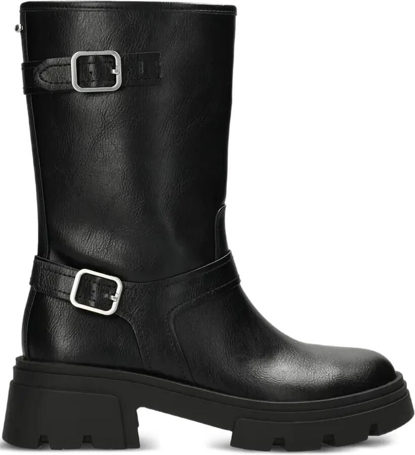 MEXX Sumatra River laarzen met plateauzool en gesp Zwart