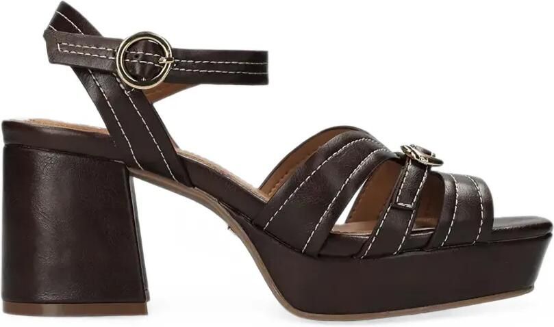 MEXX Tobie Nicky sandalen met plateauzool Bruin