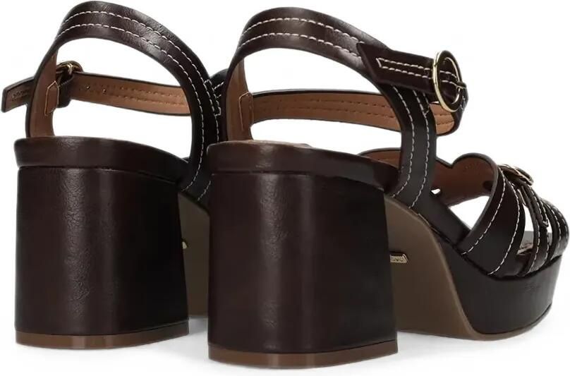 MEXX Tobie Nicky sandalen met plateauzool Bruin - Foto 2
