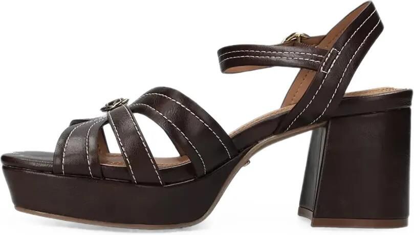 MEXX Tobie Nicky sandalen met plateauzool Bruin - Foto 3