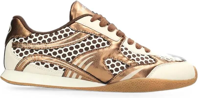 MEXX Tula Suzy sneakers met metallic-effect en mesh Goud