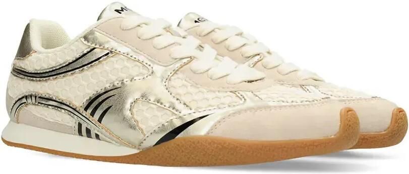 MEXX Tula Suzy sneakers met metallic-effect en mesh vlak Beige - Foto 4