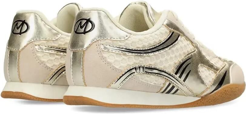 MEXX Tula Suzy sneakers met metallic-effect en mesh vlak Beige - Foto 2