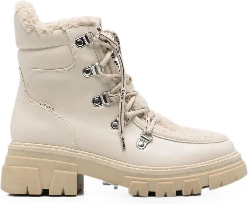 MEXX Veterlaarzen met imitatielamswol afwerking Beige