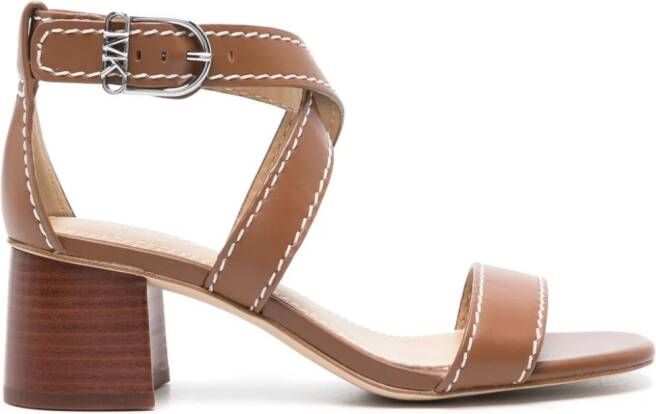 Michael Kors Ashton 50 mm leren sandalen Bruin