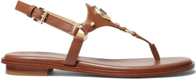 Michael Kors Casey sandalen met logoplakkaat Bruin