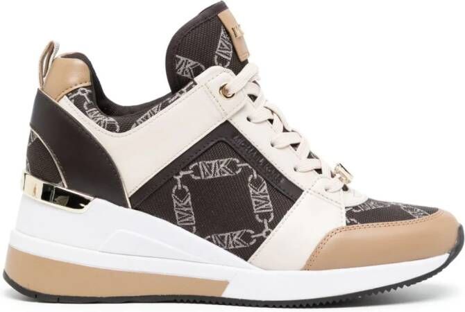 Michael Kors Georgie sneakers met logo Bruin