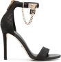 Michael Kors Hamilton 100mm chain-embellished leather sandals Zwart - Thumbnail 5