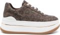 Michael Kors Hayes leren sneakers met plateauzool Bruin - Bruin