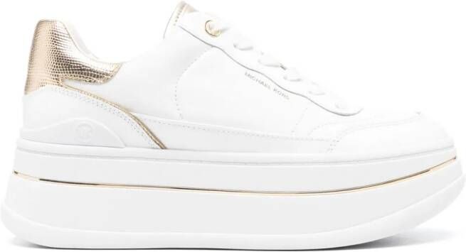 Michael Kors Hayes leren sneakers met plateauzool Wit