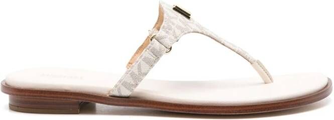 Michael Kors Gilmore slippers met monogram patroon Beige