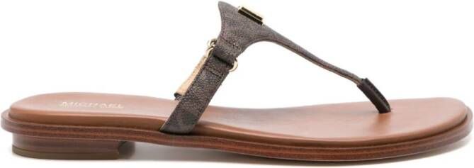 Michael Kors Jillian sandalen met logoplakkaat Bruin
