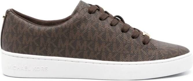 Michael Kors Gilmore slippers met monogram patroon Beige