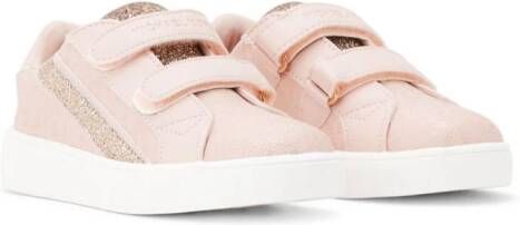 Michael Kors Kids glitter-panels monogram-print sneakers Roze