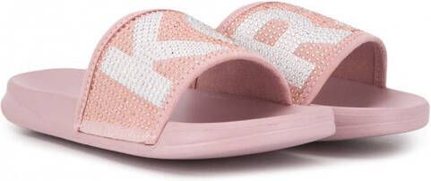 Michael Kors Kids Slippers verfraaid met logo Roze