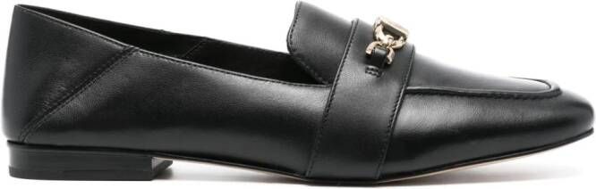 Michael Kors Leren loafers met logoplakkaat Zwart
