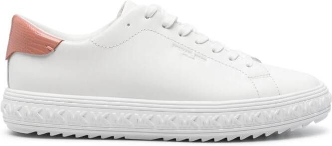 Michael Kors Leren sneakers met logo-reliëf Wit