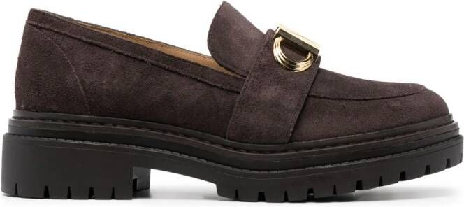 Michael Kors Loafers met logoplakkaat Bruin