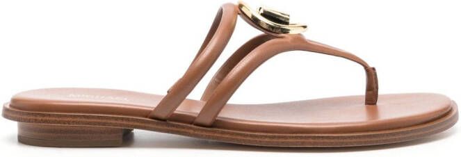 Michael Kors Sandalen met logoplakkaat Bruin