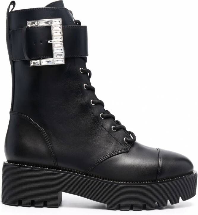 Michael Kors Bryce combat boots verfraaid met gesp Zwart - Foto 2