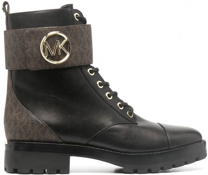 Michael Kors Combat boots met logoprint Zwart