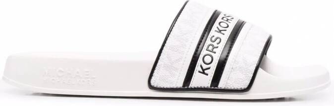 Michael Kors Gilmore slippers met logoprint Wit
