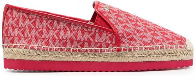 Michael Kors Michael Hastings espadrilles met logoprint Rood - Schoenen.nl