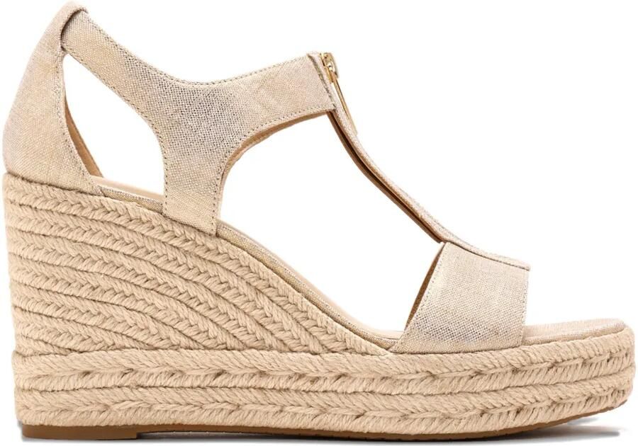 Michael Kors 100 mm Berkley espadrilles met rits en T-bandje Beige