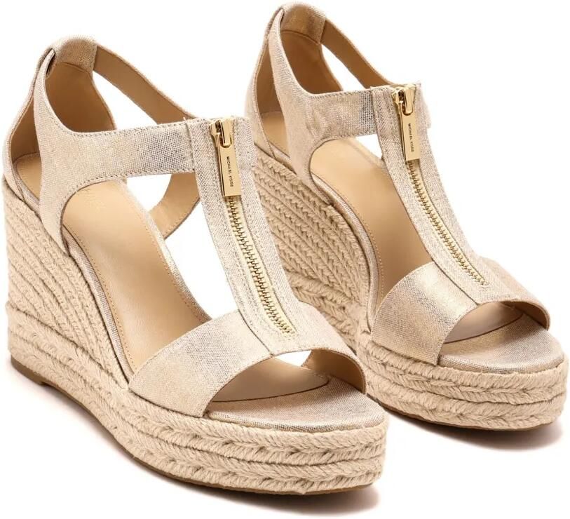 Michael Kors 100 mm Berkley espadrilles met rits en T-bandje Beige - Foto 3