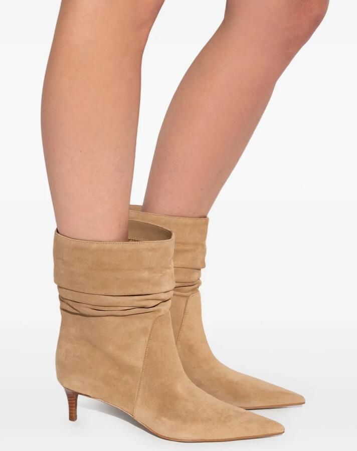Michael Kors 50 mm laarzen met puntige neus en ruches Beige - Foto 4