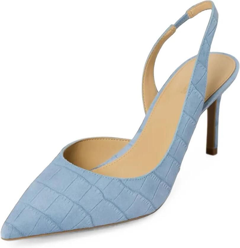 Michael Kors Alina Flex slingback pumps met krokodillen-reliëf Blauw