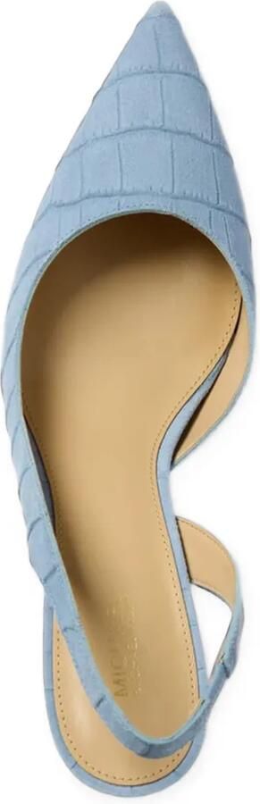 Michael Kors Alina Flex slingback pumps met krokodillen-reliëf Blauw - Foto 4