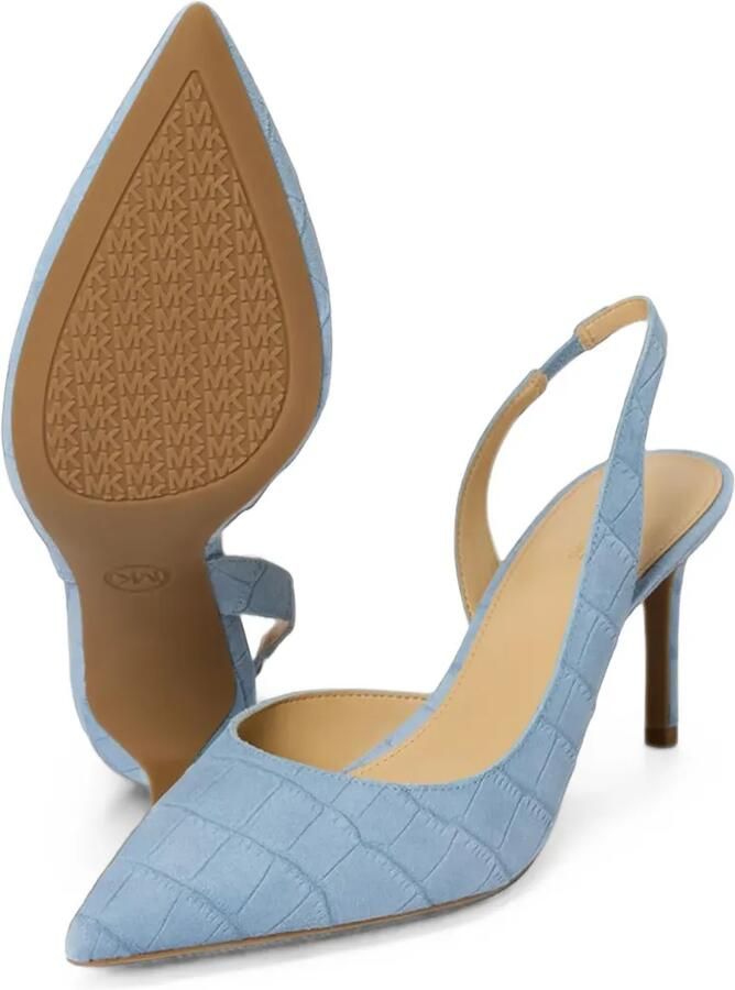 Michael Kors Alina Flex slingback pumps met krokodillen-reliëf Blauw - Foto 2