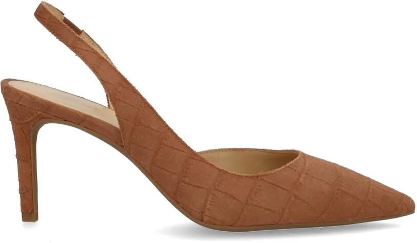 Michael Kors Alina Flex leren slingback pumps met hak Bruin