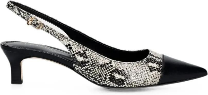 Michael Kors Amara pumps met puntige neus en slangen-effect Beige