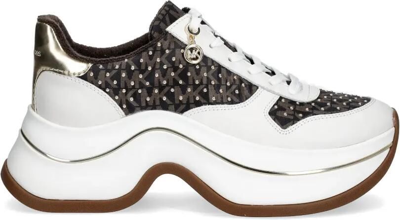 Michael Kors Dottie sneakers met reptiel-effect en plateauzool Wit - Foto 14