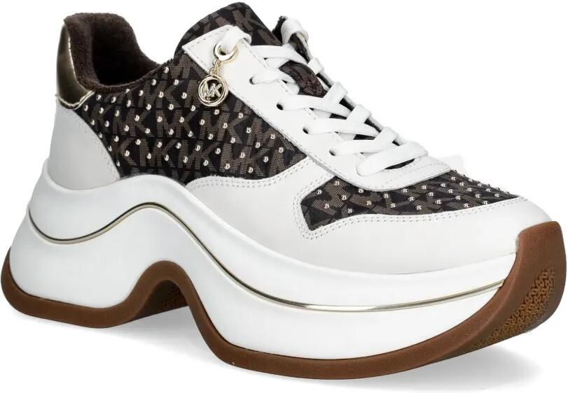 Michael Kors Dottie sneakers met reptiel-effect en plateauzool Wit - Foto 6
